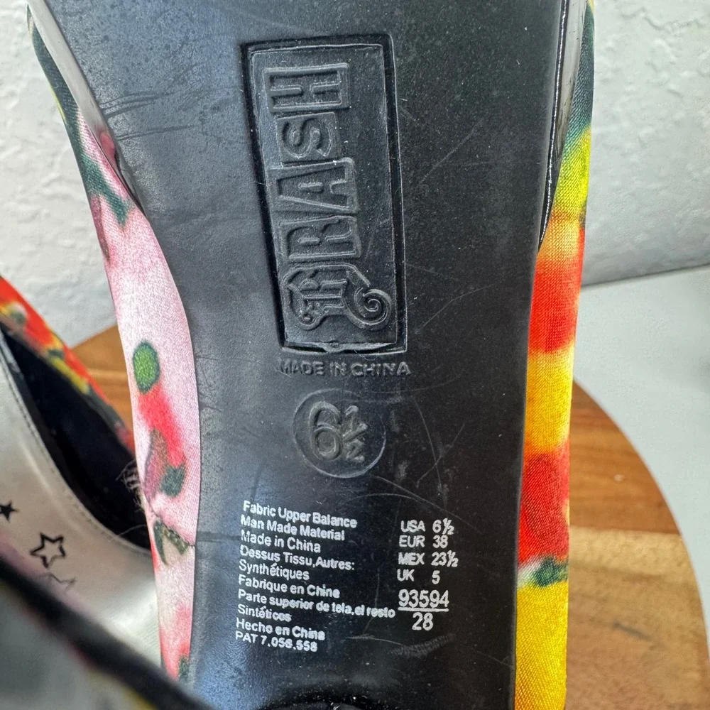 Trash‎ Platform Heels Womens Size 6.5 Floral Print Stiletto Pumps Multi Color